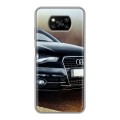 Дизайнерский силиконовый с усиленными углами чехол для Xiaomi Poco X3 Audi