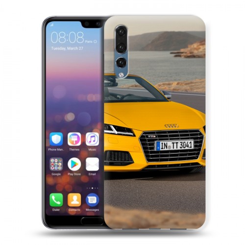 Дизайнерский силиконовый с усиленными углами чехол для Huawei P20 Pro Audi