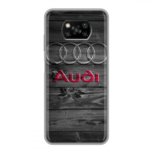 Дизайнерский силиконовый с усиленными углами чехол для Xiaomi Poco X3 Audi