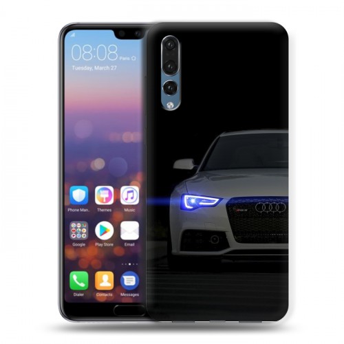 Дизайнерский силиконовый с усиленными углами чехол для Huawei P20 Pro Audi