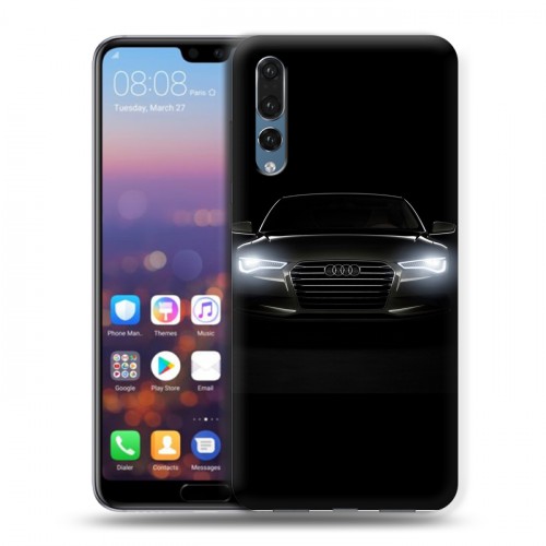 Дизайнерский силиконовый с усиленными углами чехол для Huawei P20 Pro Audi