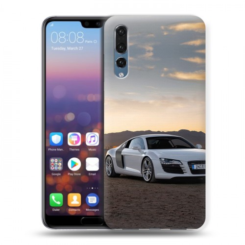 Дизайнерский силиконовый с усиленными углами чехол для Huawei P20 Pro Audi