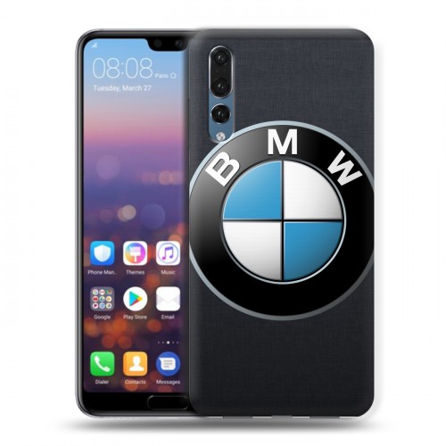 Дизайнерский силиконовый с усиленными углами чехол для Huawei P20 Pro BMW