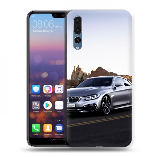 Дизайнерский силиконовый с усиленными углами чехол для Huawei P20 Pro BMW