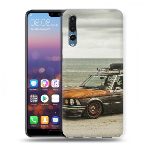 Дизайнерский силиконовый с усиленными углами чехол для Huawei P20 Pro BMW