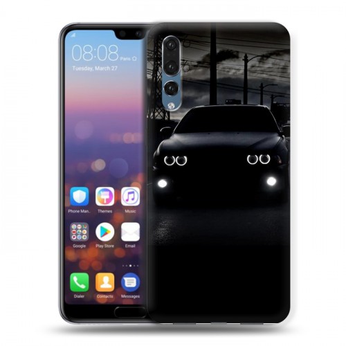 Дизайнерский силиконовый с усиленными углами чехол для Huawei P20 Pro BMW