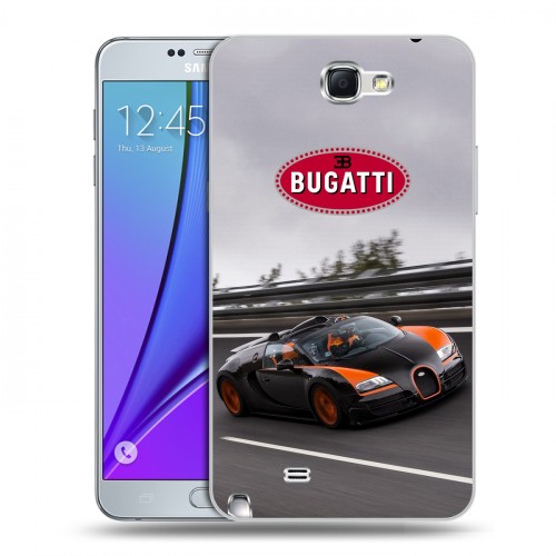 Дизайнерский пластиковый чехол для Samsung Galaxy Note 2 Bugatti