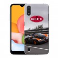 Дизайнерский силиконовый с усиленными углами чехол для Samsung Galaxy A01 Bugatti