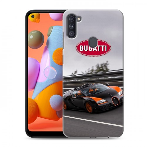 Дизайнерский силиконовый с усиленными углами чехол для Samsung Galaxy A11 Bugatti