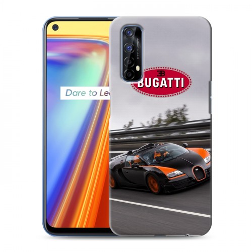 Дизайнерский силиконовый с усиленными углами чехол для Realme 7 Bugatti