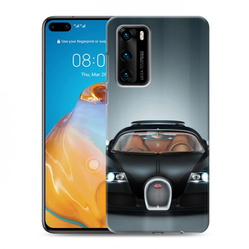 Дизайнерский силиконовый с усиленными углами чехол для Huawei P40 Bugatti