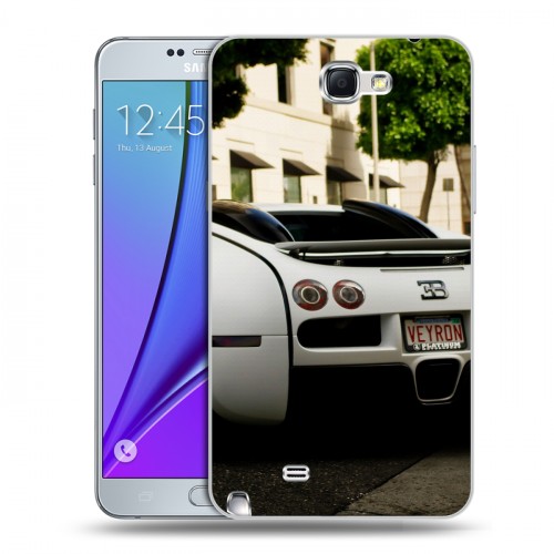 Дизайнерский пластиковый чехол для Samsung Galaxy Note 2 Bugatti