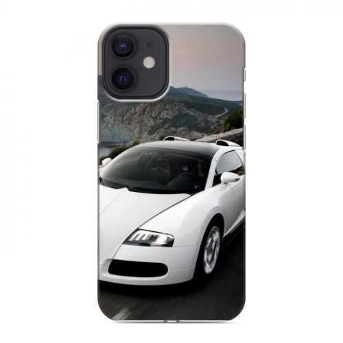 Дизайнерский силиконовый с усиленными углами чехол для Iphone 12 Mini Bugatti