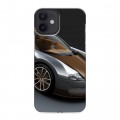 Дизайнерский силиконовый с усиленными углами чехол для Iphone 12 Mini Bugatti