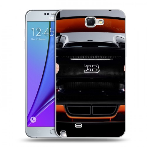 Дизайнерский пластиковый чехол для Samsung Galaxy Note 2 Bugatti