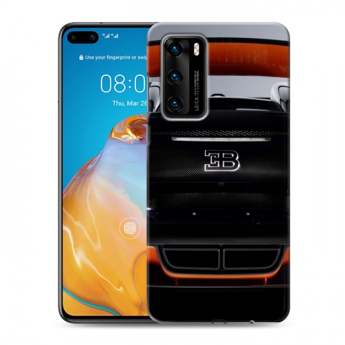 Дизайнерский силиконовый с усиленными углами чехол для Huawei P40 Bugatti