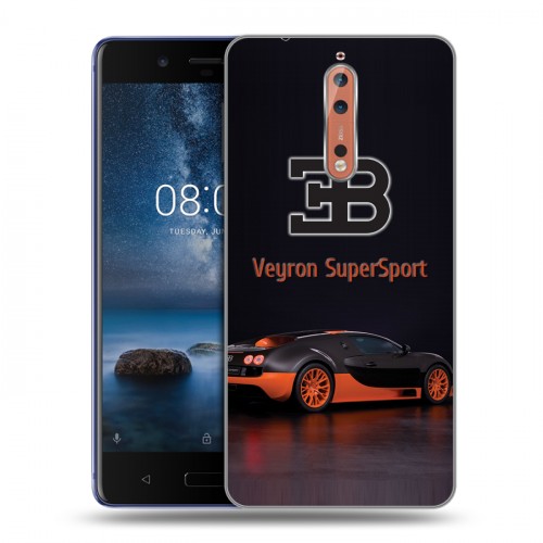 Дизайнерский пластиковый чехол для Nokia 8 Bugatti