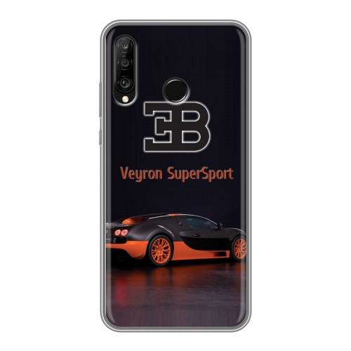 Дизайнерский силиконовый чехол для Huawei P30 Lite Bugatti