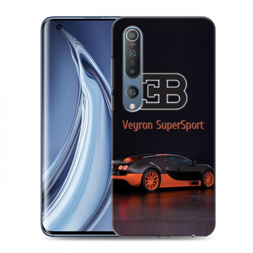 Дизайнерский силиконовый с усиленными углами чехол для Xiaomi Mi 10 Bugatti