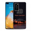 Дизайнерский силиконовый с усиленными углами чехол для Huawei P40 Bugatti