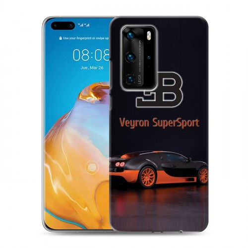 Дизайнерский пластиковый чехол для Huawei P40 Pro Bugatti