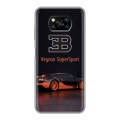 Дизайнерский силиконовый с усиленными углами чехол для Xiaomi Poco X3 Bugatti