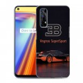 Дизайнерский силиконовый с усиленными углами чехол для Realme 7 Bugatti