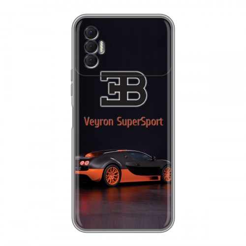 Дизайнерский силиконовый с усиленными углами чехол для Tecno Spark 8P Bugatti