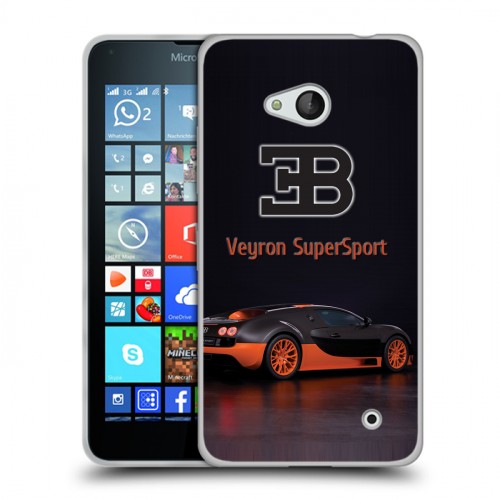 Дизайнерский пластиковый чехол для Microsoft Lumia 640 Bugatti