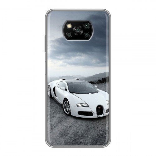 Дизайнерский силиконовый с усиленными углами чехол для Xiaomi Poco X3 Bugatti