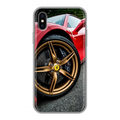 Дизайнерский силиконовый чехол для Iphone x10 Ferrari