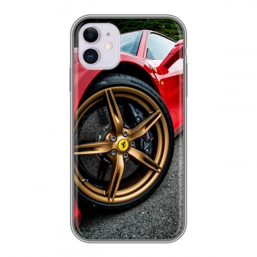 Дизайнерский силиконовый чехол для Iphone 11 Ferrari