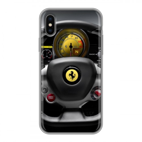 Дизайнерский силиконовый чехол для Iphone x10 Ferrari