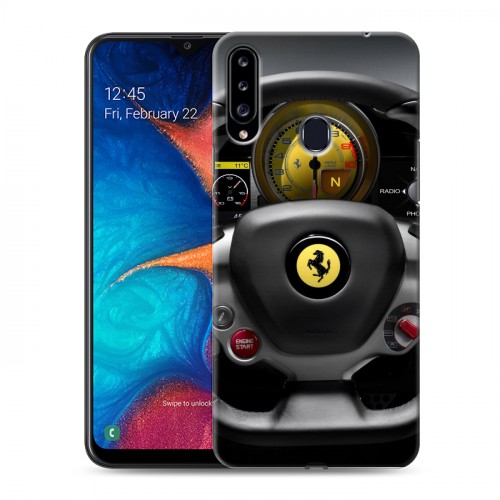 Дизайнерский пластиковый чехол для Samsung Galaxy A20s Ferrari