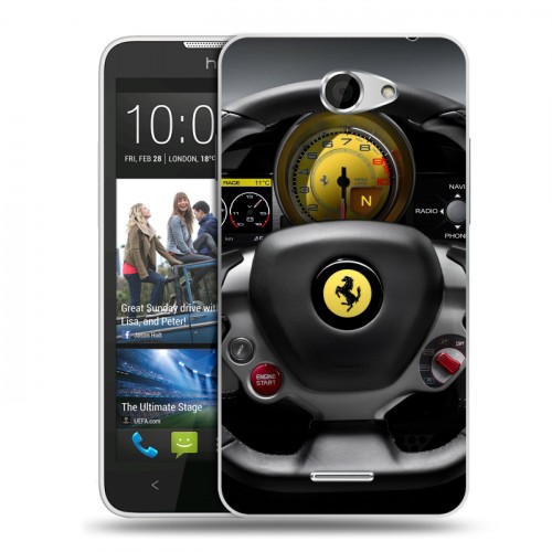 Дизайнерский пластиковый чехол для HTC Desire 516 Ferrari