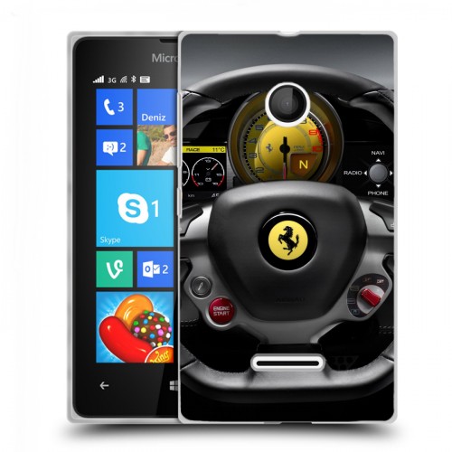 Дизайнерский пластиковый чехол для Microsoft Lumia 435 Ferrari