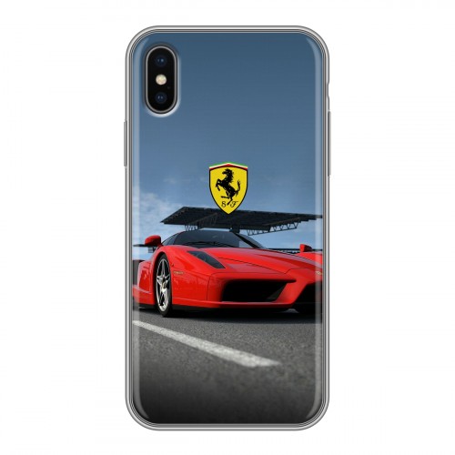 Дизайнерский силиконовый чехол для Iphone x10 Ferrari