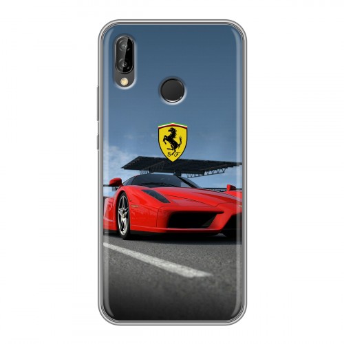 Дизайнерский силиконовый чехол для Huawei P20 Lite Ferrari