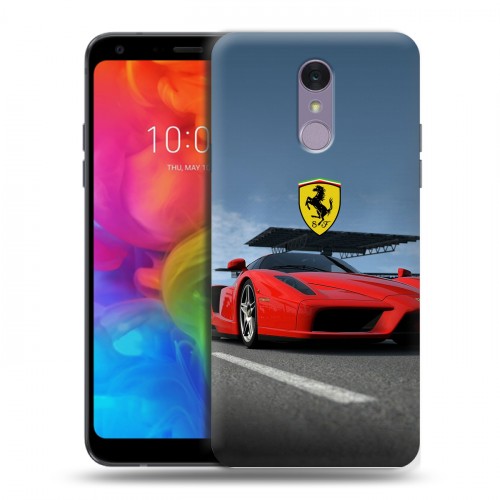 Дизайнерский пластиковый чехол для LG Q7 Ferrari