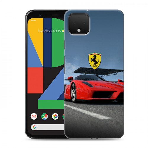 Дизайнерский пластиковый чехол для Google Pixel 4 Ferrari