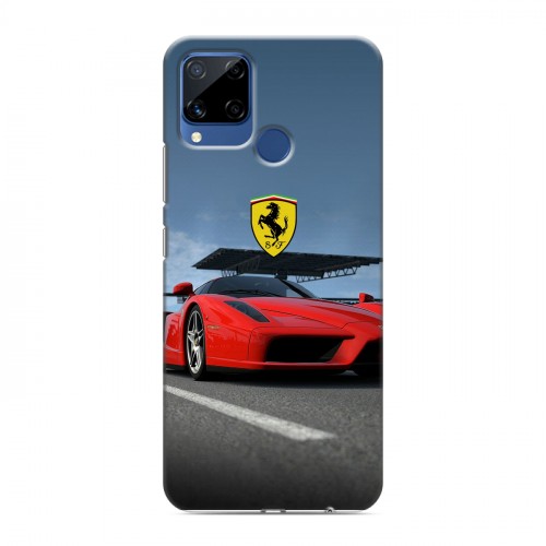 Дизайнерский силиконовый с усиленными углами чехол для Realme C15 Ferrari