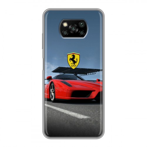 Дизайнерский силиконовый с усиленными углами чехол для Xiaomi Poco X3 Ferrari