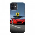 Дизайнерский силиконовый с усиленными углами чехол для Iphone 12 Mini Ferrari