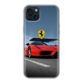 Дизайнерский силиконовый чехол для Iphone 15 Plus Ferrari