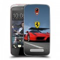 Дизайнерский пластиковый чехол для HTC Desire 500 Ferrari