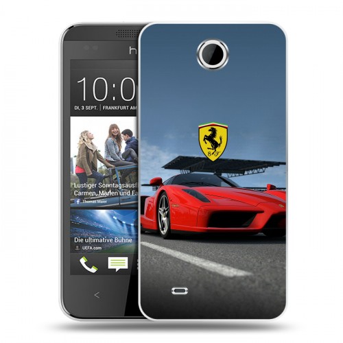 Дизайнерский пластиковый чехол для HTC Desire 300 Ferrari