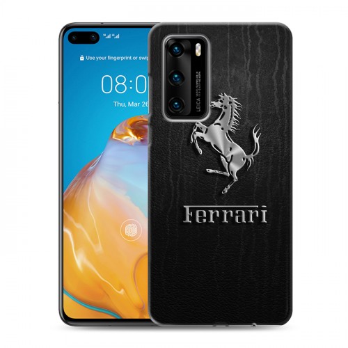 Дизайнерский силиконовый с усиленными углами чехол для Huawei P40 Ferrari