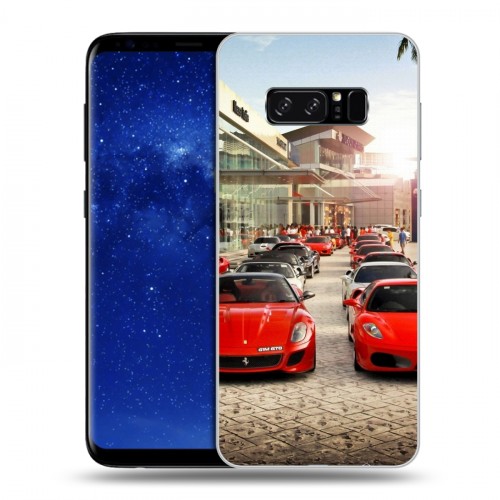Дизайнерский силиконовый чехол для Samsung Galaxy Note 8 Ferrari