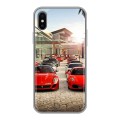 Дизайнерский силиконовый чехол для Iphone x10 Ferrari