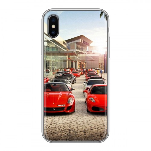 Дизайнерский силиконовый чехол для Iphone x10 Ferrari